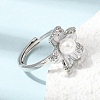 Adjustable Brass Micro Pave Cubic Zirconia Enamel Finger Rings CU-CBABA66-01A-P-2
