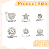 WADORN 24Pcs 6 Style 1-Hole Alloy & Brass Rhinestone Shank Buttons FIND-WR0011-04-2