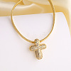 Religion Brass Micro Pave Clear Cubic Zirconia Pendant Necklaces WG2FDF6-03-1