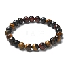 Natural Tiger Eye Bead Stretch Bracelets X-BJEW-K212-B-005-7