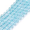 Dyed Transparent Crackle Glass Beads Strands GLAA-Q108-01A-A03-1