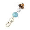 Synthetic Turquoise & Tiger Eye & Natural Howlite Pendant Decorations HJEW-JM02407-01-4