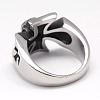 Trendy Retro 304 Stainless Steel Maltese Cross with Skull Rings for Men RJEW-F006-546-2