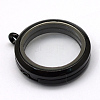 Flat Round Alloy Glass Magnetic Photo Frame Living Memory Floating Locket Pendants PALLOY-S046-01B-1