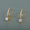 Elegant Brass Pave Clear Cubic Zirconia Stud Earrings IV7044-2