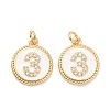 Brass Micro Pave Clear Cubic Zirconia Charms ZIRC-J040-44G-03-2