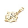 Brass Micro Pave Cubic Zirconia Pendants KK-H089-33G-01-2