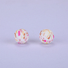 Printed Round Silicone Focal Beads SI-JX0056A-92-1