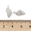 Brass Micro Pave Clear Cubic Zirconia Charms KK-A207-02P-3
