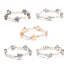 Glass Pearl & Star Beaded Stretch Bracelet for Women BJEW-JB08389-1