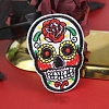 Sugar Skull Computerized Embroidery Style Cloth Iron on/Sew on Patches SKUL-PW0002-110-01-1