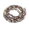 AB Color Plated Transparent Glass Beads Strands GLAA-G127-01-01J-3