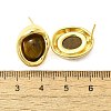 Brass Tiger Eye Stud Earrings EJEW-B120-05G-08-3