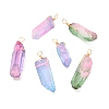 Natural Quartz Crystal Point Pendants PALLOY-JF01050-1