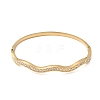 304 Stainless Steel Rhinestone Hinged Bangles for Women BJEW-B168-11G-4