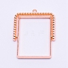 Alloy Open Back Bezel Pendants PALLOY-WH0071-59RG-RS-1