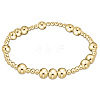 Bohemia Brass Round Beaded Stretch Bracelets TK0566-6-1