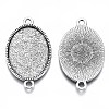 Tibetan Style Oval Alloy Cabochon Connector Settings LS-TIBE-Q038-002B-AS-RS-1