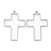 Non-Tarnish 304 Stainless Steel Open Back Bezel Cross Pendants STAS-Z040-08P-1