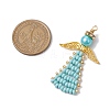 Glass Seed Beads Pendants PALLOY-MZ00380-3