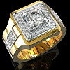 Square Alloy with Crystal Rhinestone Finger Rings FS-WG4A2D8-03-1
