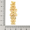 Brass Pave Pink Cubic Zirconia Flower with Leaf Links Connector Charms KK-P277-52G-02-3