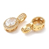 Brass Micro Pave Clear Cubic Zirconia Pendants KK-H526-16G-2
