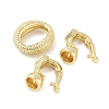 Brass Micro Pave Clear Cubic Zirconia Fold Over Clasps KK-M326-01G-2