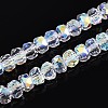 Electroplate Transparent Glass Beads Strands EGLA-N022-05B-C07-1