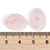 12Pcs 12 Styles Twelve Constellation Natural Rose Quartz Flat Oval Links Connector Charms G-K359-05B-3