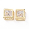 Hollow Brass Clear Cubic Zirconia Charms KK-E068-VC475-2