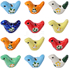 14Pcs 7 Colors Handmade Printed Porcelain Beads PORC-SC0001-46-1