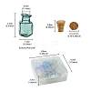 10Pcs 5 Colors Square Glass Cork Bottles Ornament GLAA-FS0001-72-5