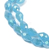 Opaque Solid Color Electroplate Glass Beads Strands LS-EGLA-N013-J6mm-B05-3