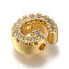 Rack Plating Brass Micro Pave Clear Cubic Zirconia Beads KK-G500-30G-G-2