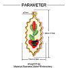 304 Stainless Steel with Cloth Pendants FB-OY001-01G-2