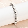 8MM 201 Stainless Steel Byzantine Chain Bracelets for Women BJEW-B143-06-3