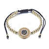 Adjustable Brass Braided Beaded Bracelets LS-BJEW-F282-29G-RS-1