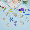 40Pcs 2 Styles Nautical Wood Big Pendants WOOD-ME0001-08-4