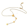 304 Stainless Steel Heart Link Chain Y Necklaces for Women NJEW-A059-05G-2