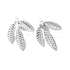 304 Stainless Steel Leaf Stud Earrings for Women EJEW-F300-11P-1