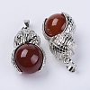 Natural Carnelian Pendants G-P350-A04-2