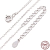 Anti-Tarnish Rhodium Plated 925 Sterling Silver Flat Cable Chain Necklace NJEW-A011-01B-P-3