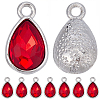 30Pcs Alloy Glass Pendants FIND-SC0022-43-7