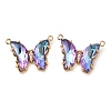 Brass Pave Faceted Glass Connector Charms FIND-Z020-03N-1