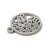 Non-Tarnish 304 Stainless Steel Textured Pendants STAS-J040-04B-P-3