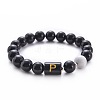 10MM Natural Black Onyx(Dyed & Heated) and Howlite Beaded Stretch Bracelets RH2290-16-1