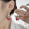Heart Brass Shell Pearl Dangle Stud Earrings FS-WGDBC6E-01-2