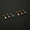 Titanium Steel & Synthetic Opal Threadless Labrets WG3C897-01-2