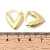 Heart Brass Hoop Earrings EJEW-P333-04G-5